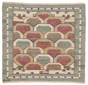 180. Märta Måås-Fjetterström, A textile, "Sköldpaddan", flat weave, ca 54,5-56 x 56-57 cm, signed AB MMF.