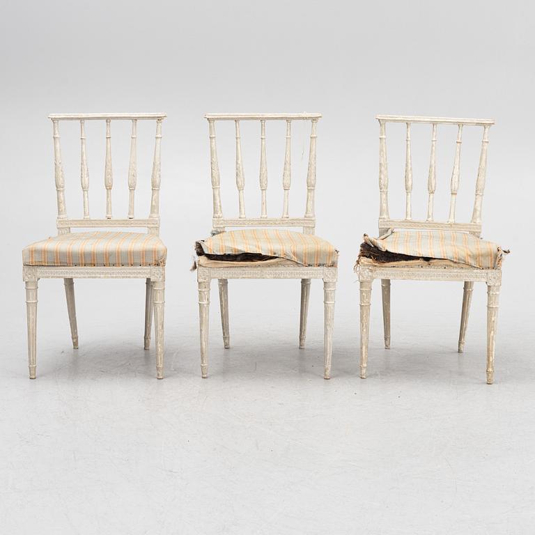 Stolar, sex stycken, av Anders Hellman d.y. (mästare i Stockholm 1793-1825), Sengustavianska.