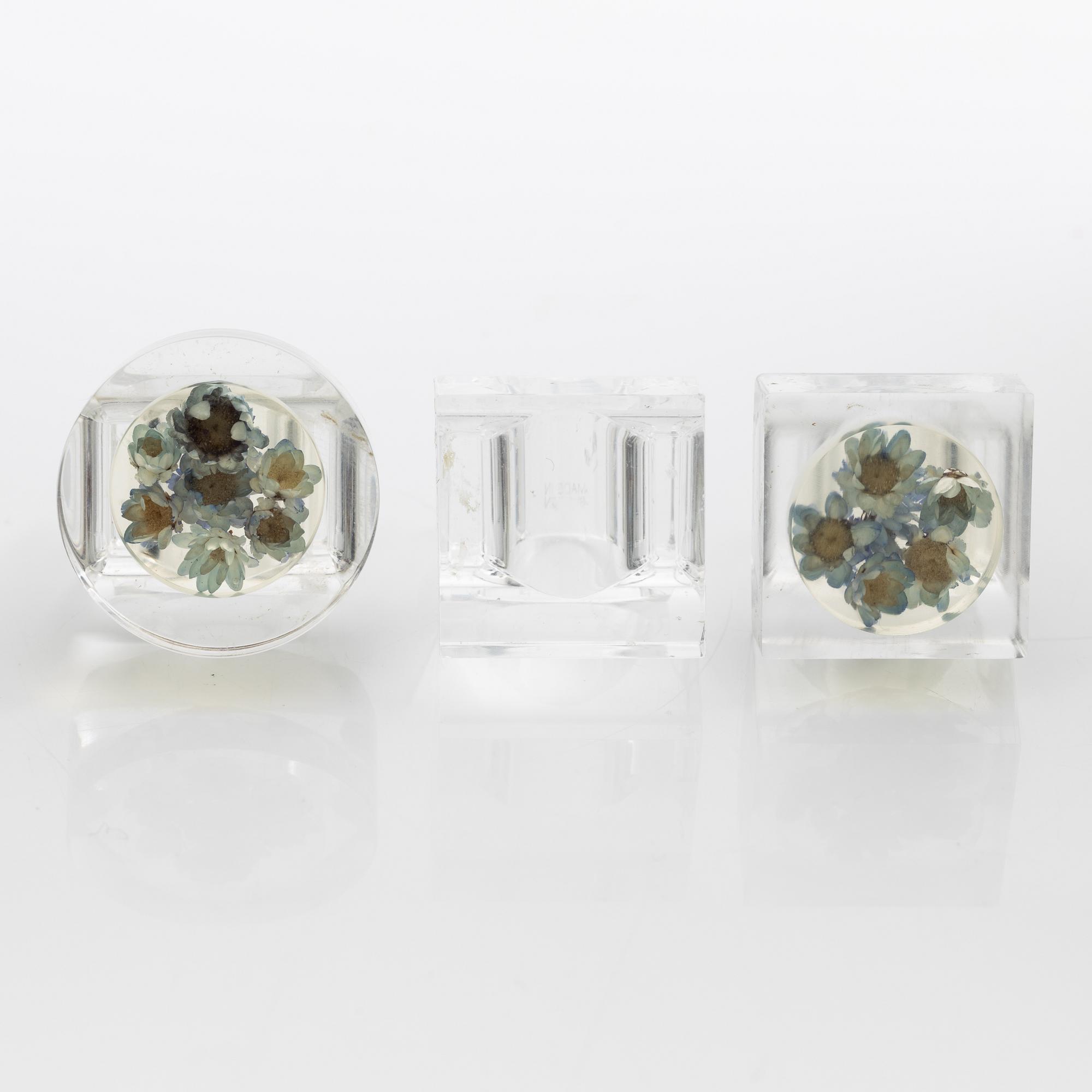 Siv Lagerström, three rings acrylic plastic, 1970s.