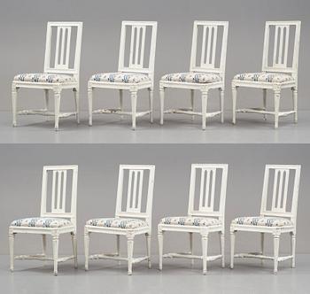 Eight Gustavian chairs by L Söderholm.