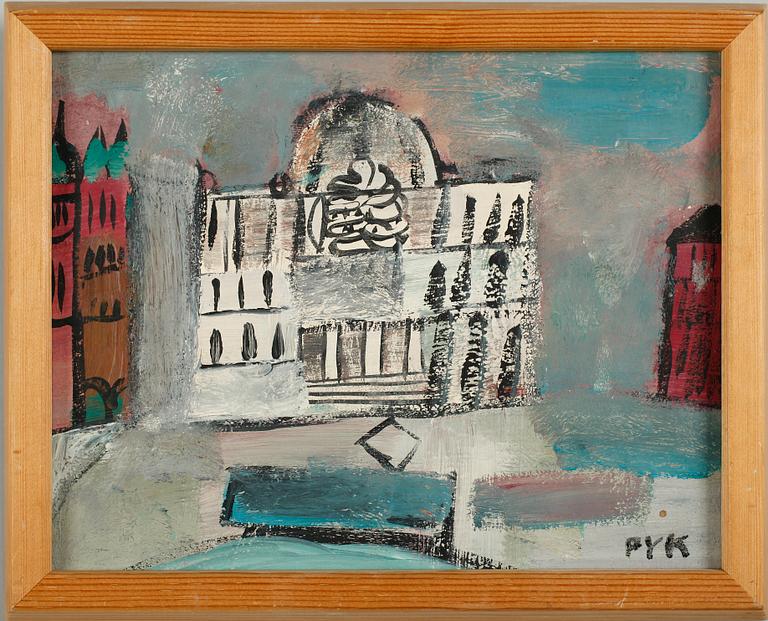 MADELEINE PYK, olja på pannå, sign.