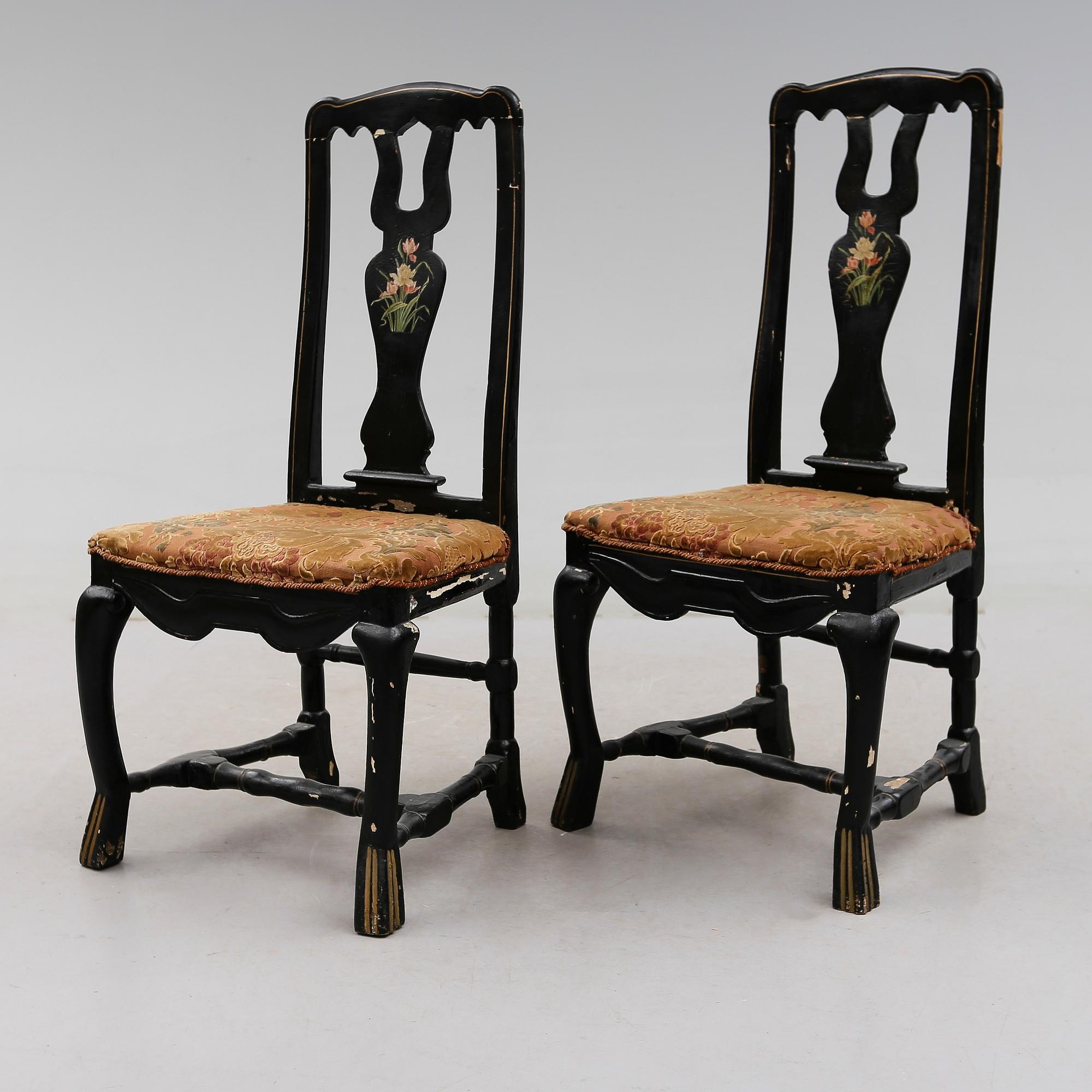STOLAR, 2 st, senbarock, 1700-tal.