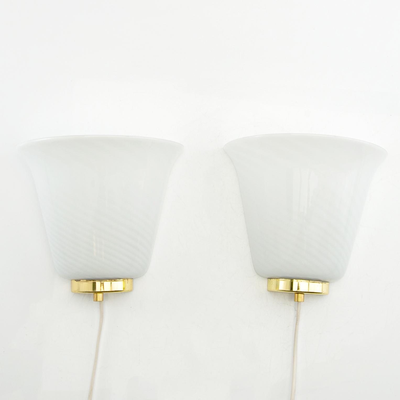Wall lamps, a pair, probably Murano, second half of the 20th century.