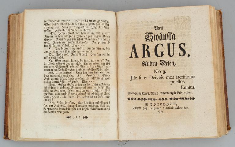 Then swänska Argus, 1732-4.