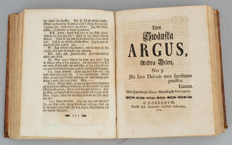 Then swänska Argus, 1732-4.