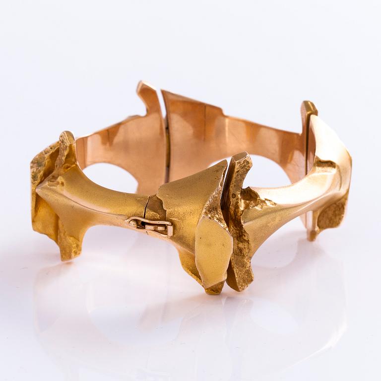 BJÖRN WECKSTRÖM, ARMBAND, "Charisma", 14K guld, Lapponia 1974.