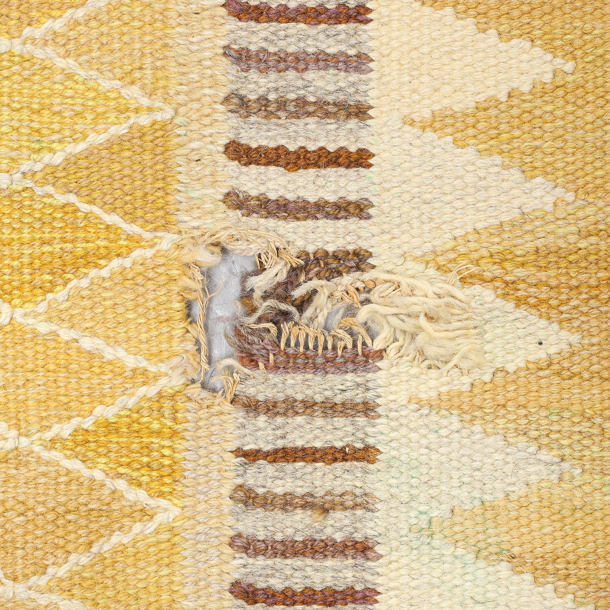 Marianne Richter, matto, "Josefina gul", flat weave, ca 267,5 x 165 cm, signed AB MMF MR.
