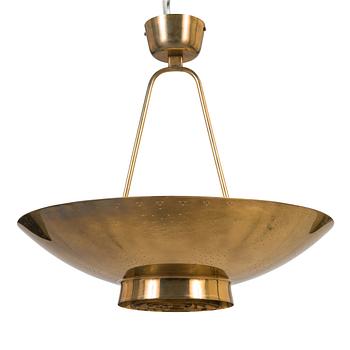 Paavo Tynell,  a mid-20th-century '9060' brass pendant light for Taito, Finland.