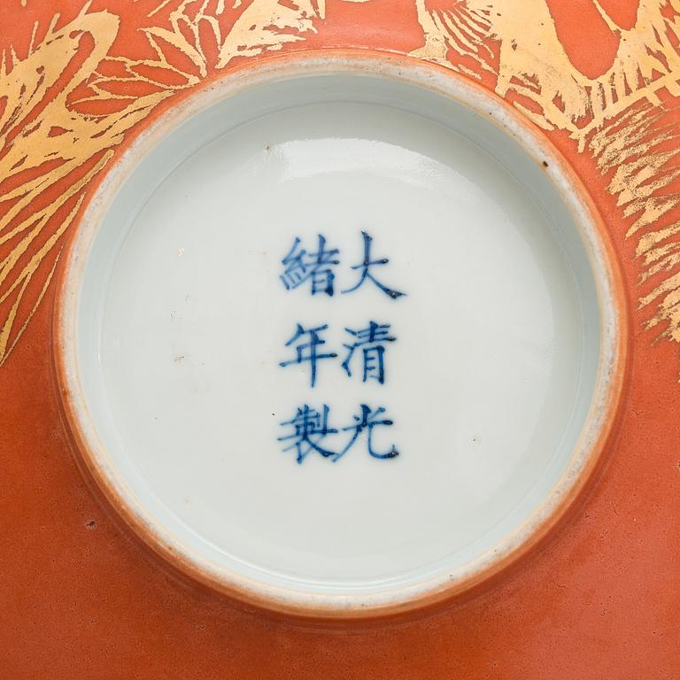 Skålar, 3 st, porslin, Guangxus märke, Kina, 1900-talets första del.