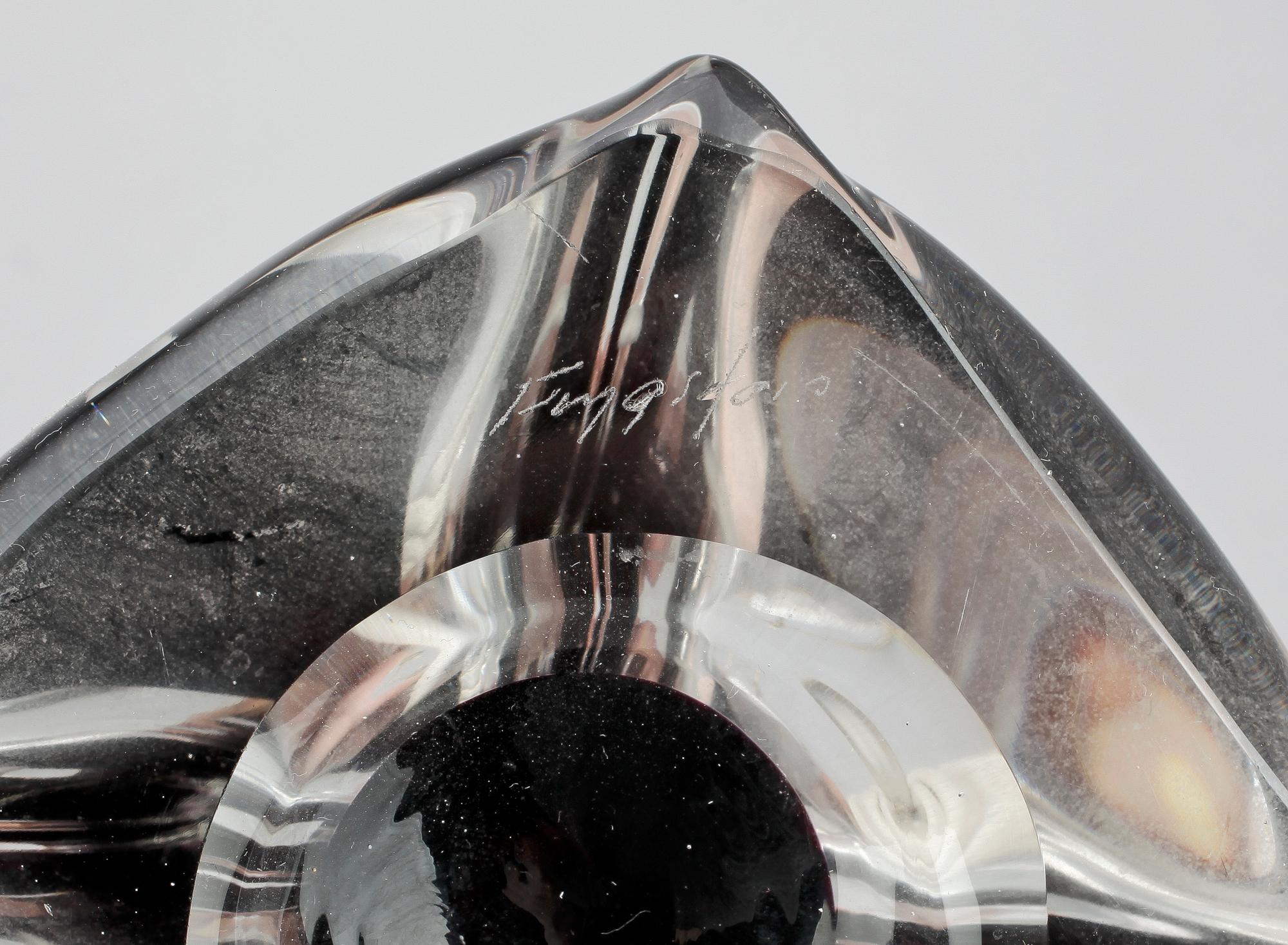 BORDSLAMPOR, ett par, glas, Paul Kedelv Flygsfors, 1950/60-tal.