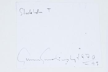 Gunnar Smoliansky, photograph signed and dated 1990 verso.