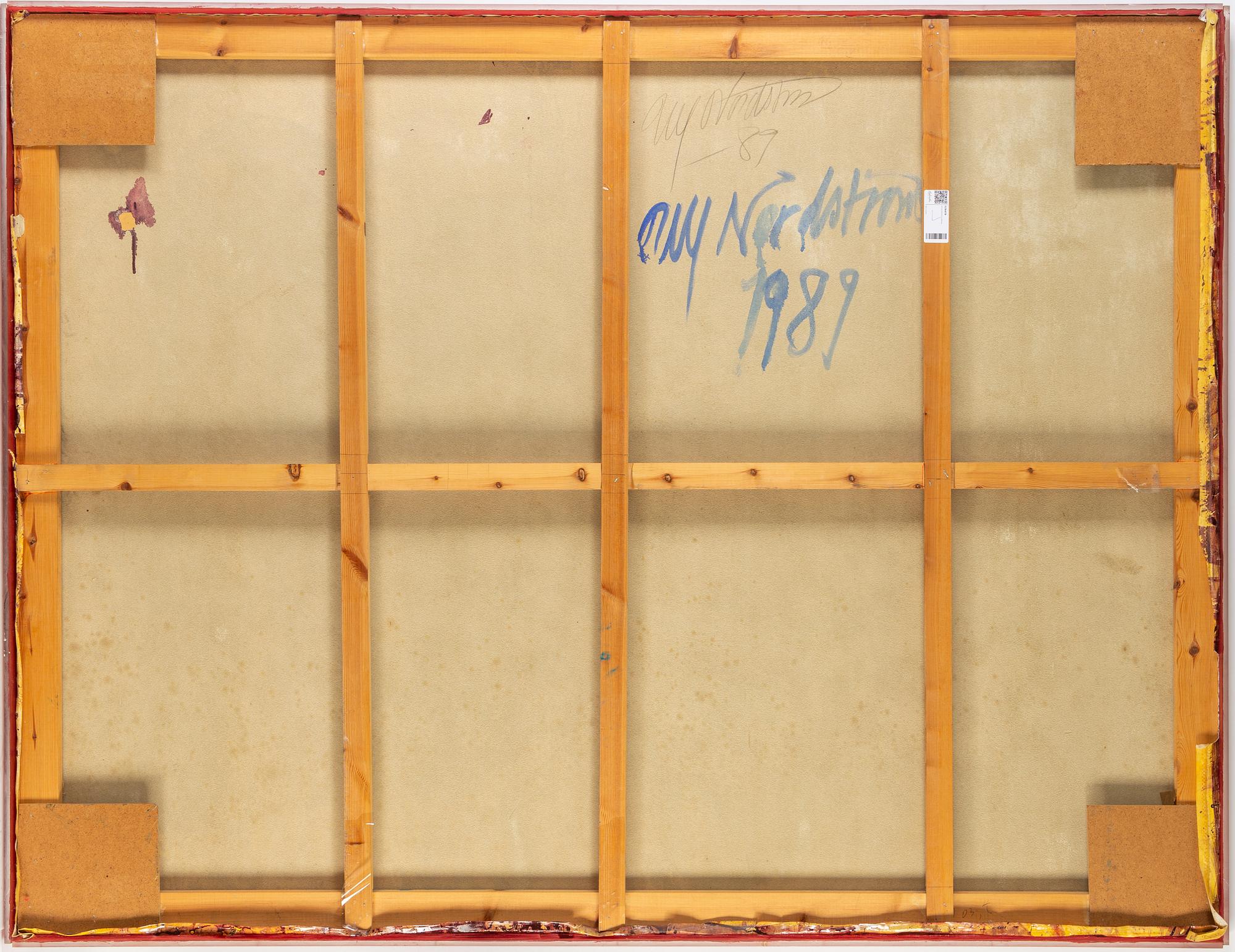 ULF NORDSTRÖM, oil /mixed media on canvas, signerad and dated 1989 verso.