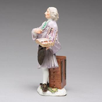 FIGURIN, porslin. Meissen, "Crie de Paris", 1745. Krimskramsförsäljaren.
