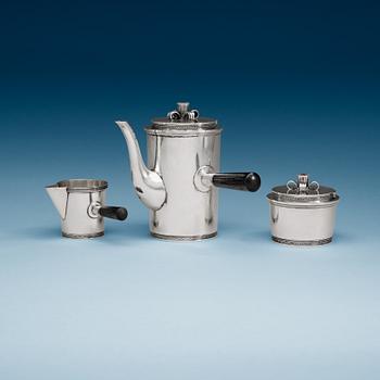 735. A C.F Carlman three pcs silver coffee service, Stockholm 1948.