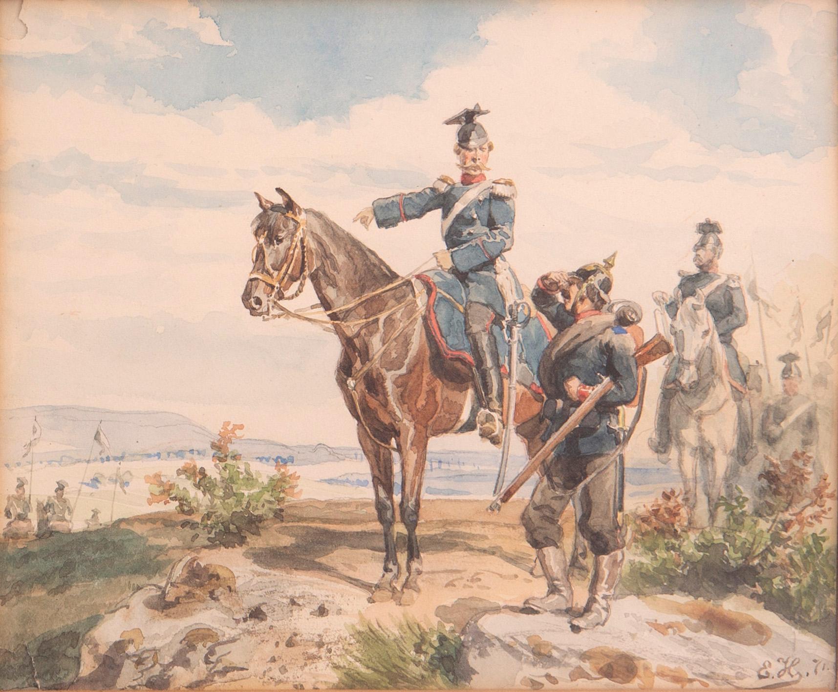 Ernst Georg Hildebrand, akvarell, signerad.