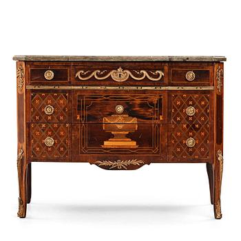 47. A Gustavian late 18th century commode by Anders Lundelius (master in Stockholm 1778-1823), not signed,
