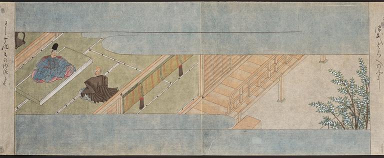 A set of four Japanese paintings by anonymous artist, Japan, 19th Century.