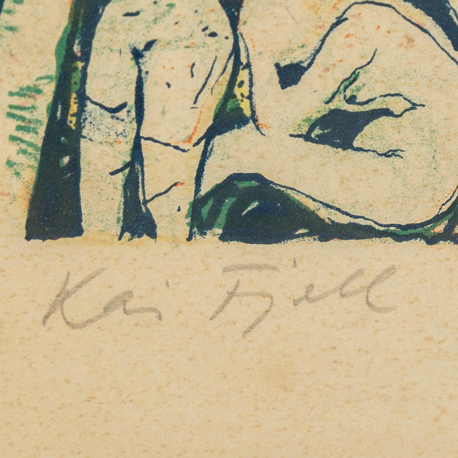 KAI FJELL, färglitografi, 1948, signerad 297/350.