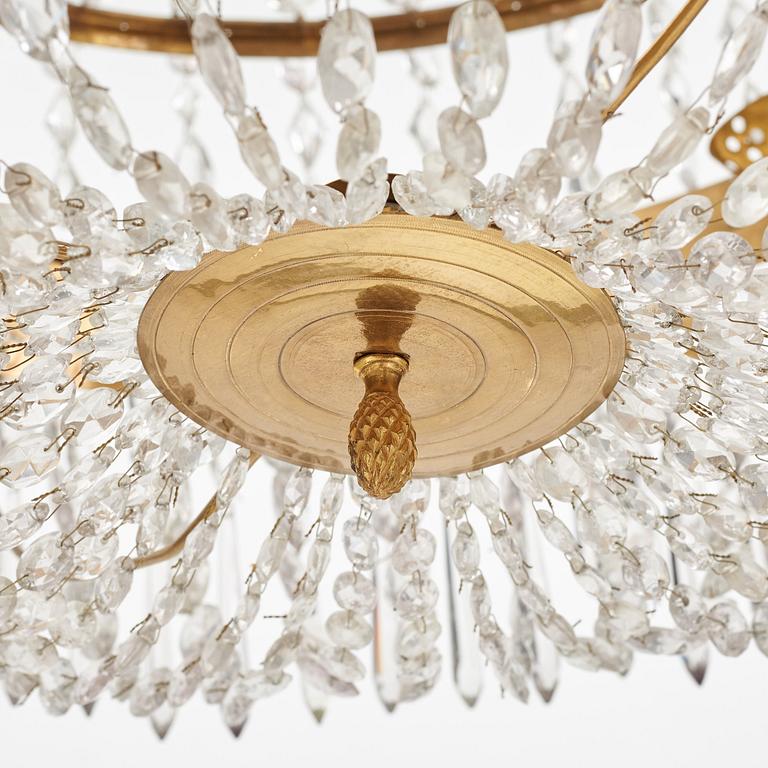 A Swedish Empire 1820/30's nine-light chandelier.