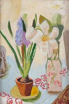 707. Isaac Grünewald, Flower still life with blue hyacinth.