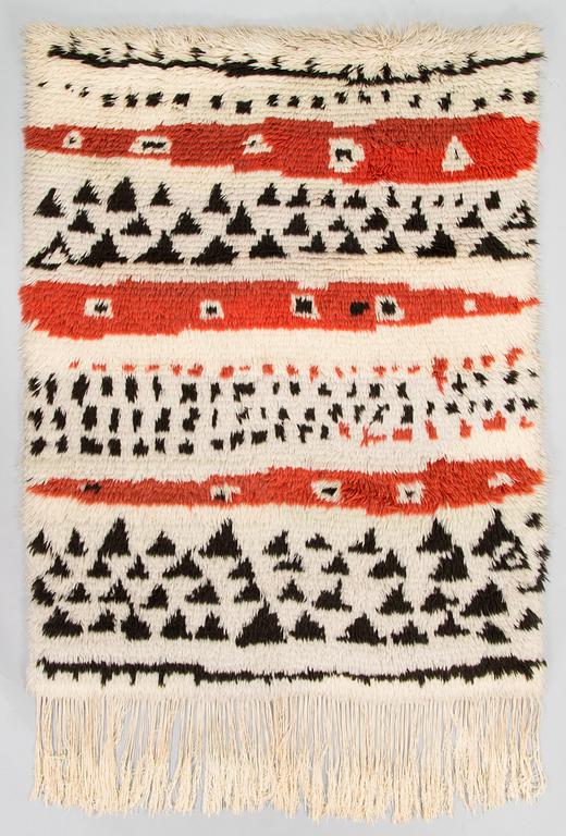 Kirsti Ilvessalo, a Finnish ryijy rug for the Friends of Finnish Handicraft. Circa 140 x 102 cm.