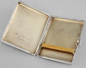 CIGARETTETUI, silver, GAB, Stockholm, 1938. Vikt 125 g.