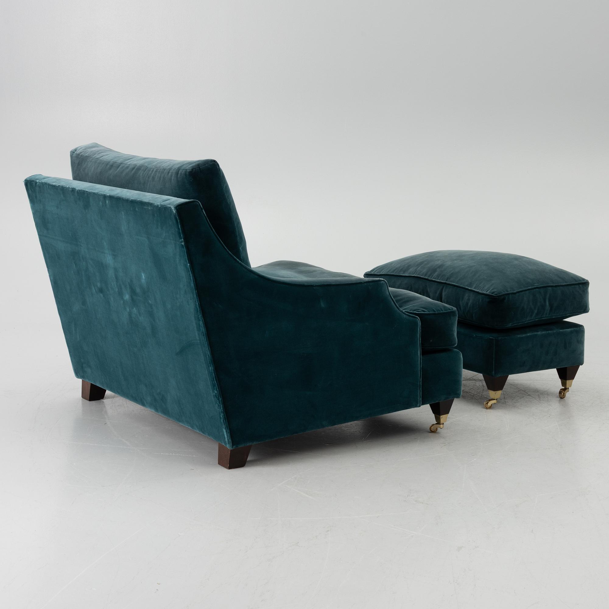 An armchair and footstool, JIO furniture, contemporary.