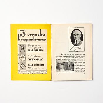 Stockholm Exhibition 1930, catalogue and brochures, three pieces, provenance Gunnar Asplund.