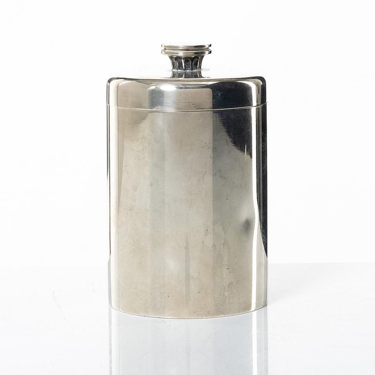 Sigvard Bernadotte, a sterling silver jar with cover, Georg Jensen, Denmark, after 1945.