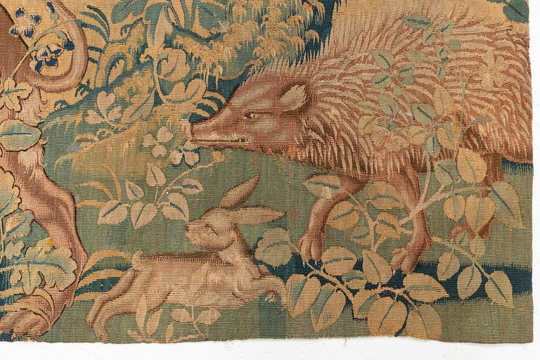 A Flemish 'Game park' tapestry, probably Audenarde, c. 331 x 177 cm, mid 16th century.