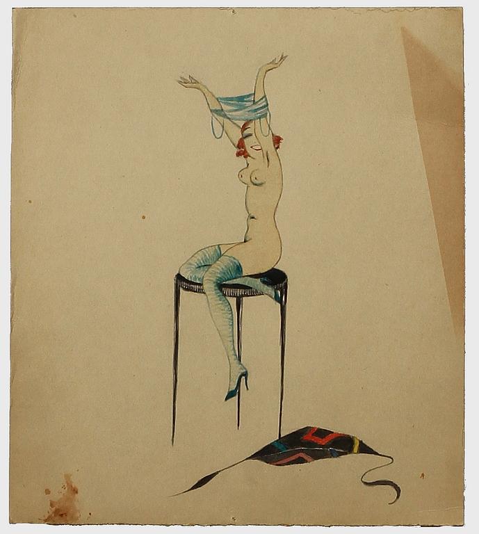 BERNDT AULIN, 11 st, akvarellerade tuschteckningar, sign. Dat 1923-24.