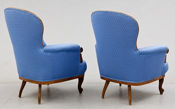 FÅTÖLJER, nyrokoko, 1800-talets slut.