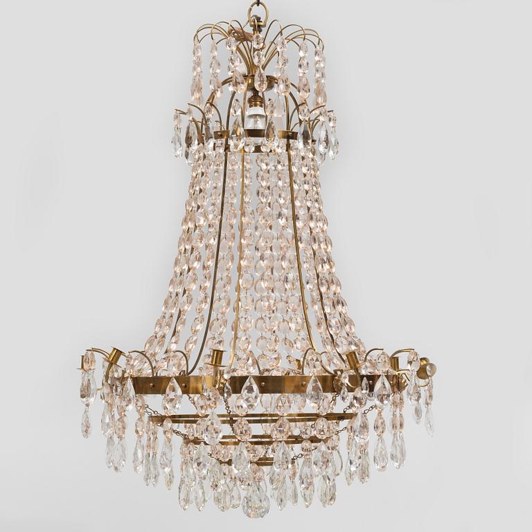 A Gustavian style chandelier, second half of the 20th Century.