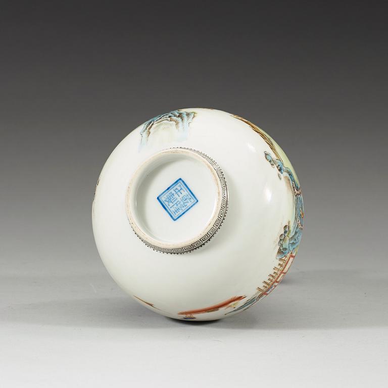 A famille rose vase, presumably Republic, 20th Century, with Qianlong four character mark.