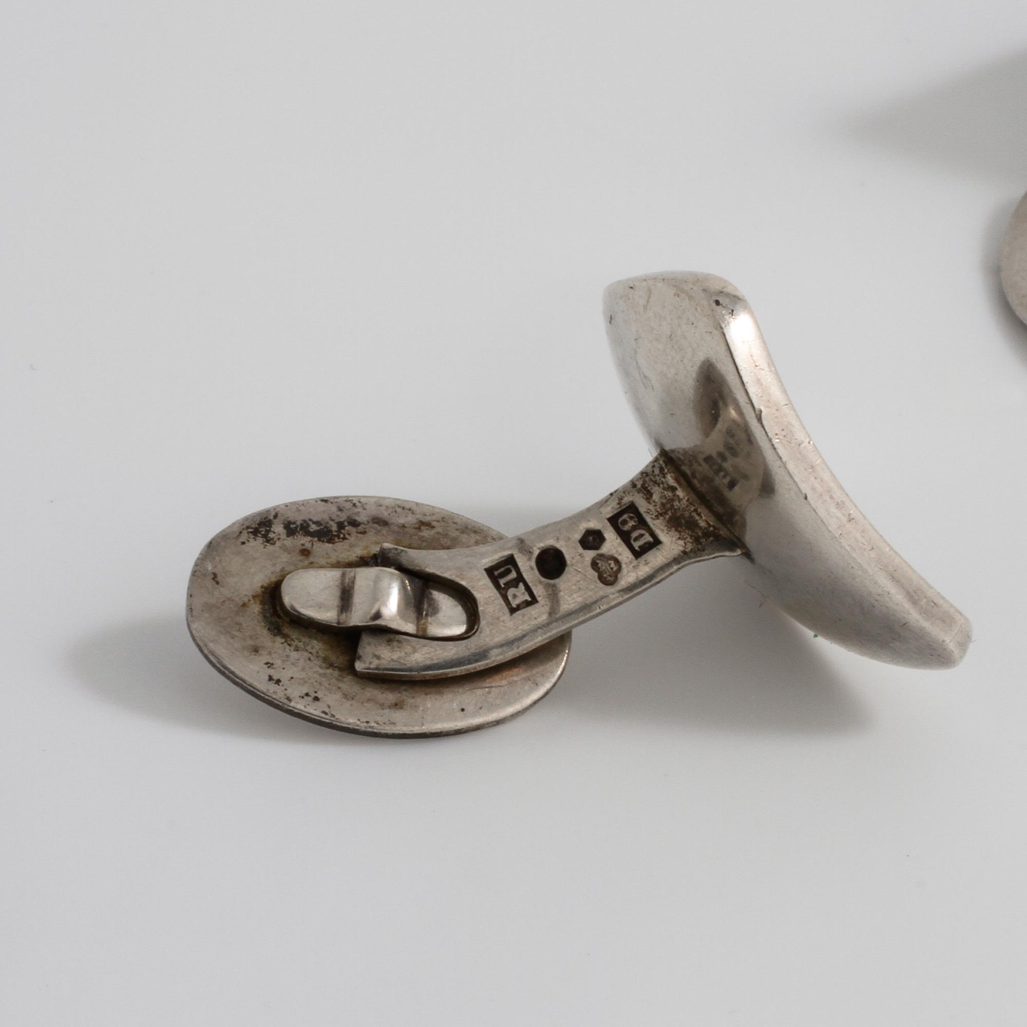 RAY URBAN, Stockholm, 1954, a pair of enamel cuff links.