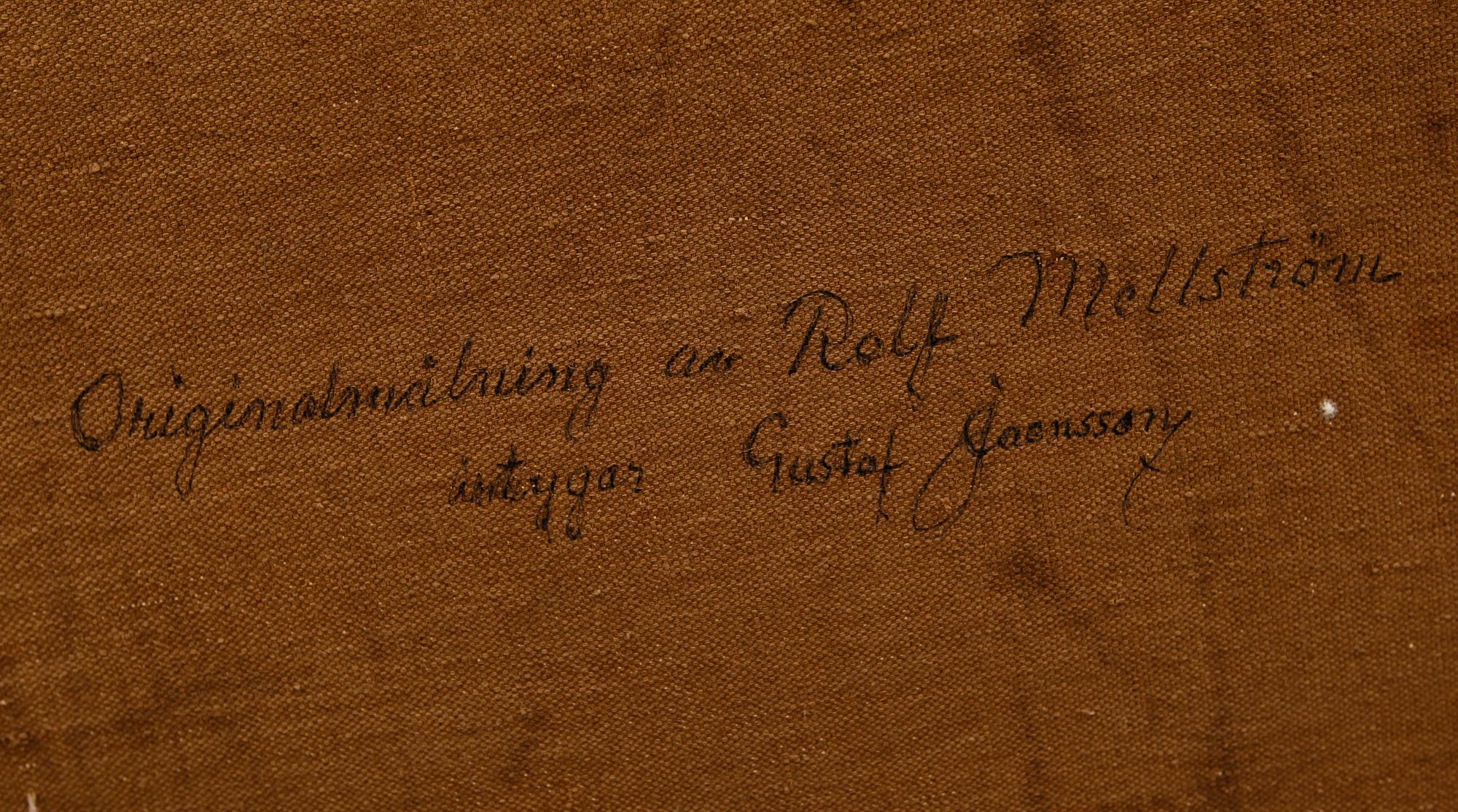 OKÄND KONSTNÄR, olja på duk, möjligen Rolf Mellström enligt Gustaf Jaensson a tergo.