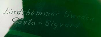 SKÅLFAT, glas, Gösta Sigvard, Lindshammar, sent 1900-tal.