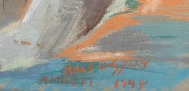 OKÄND KONSTNÄR, pastell, otydligt signerad och daterad 1948.