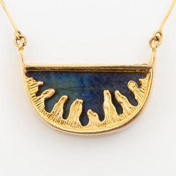 Juhani Linnovaara, necklace 18K gold and spectrolite, Lapponia 1978.