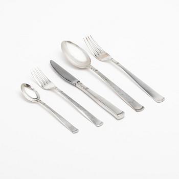 Jacob Ängman, besticksuppsättning, 103 delar, silver, "Rosenholm", GAB, Eskilstuna & Stockholm, 1960-70-tal.