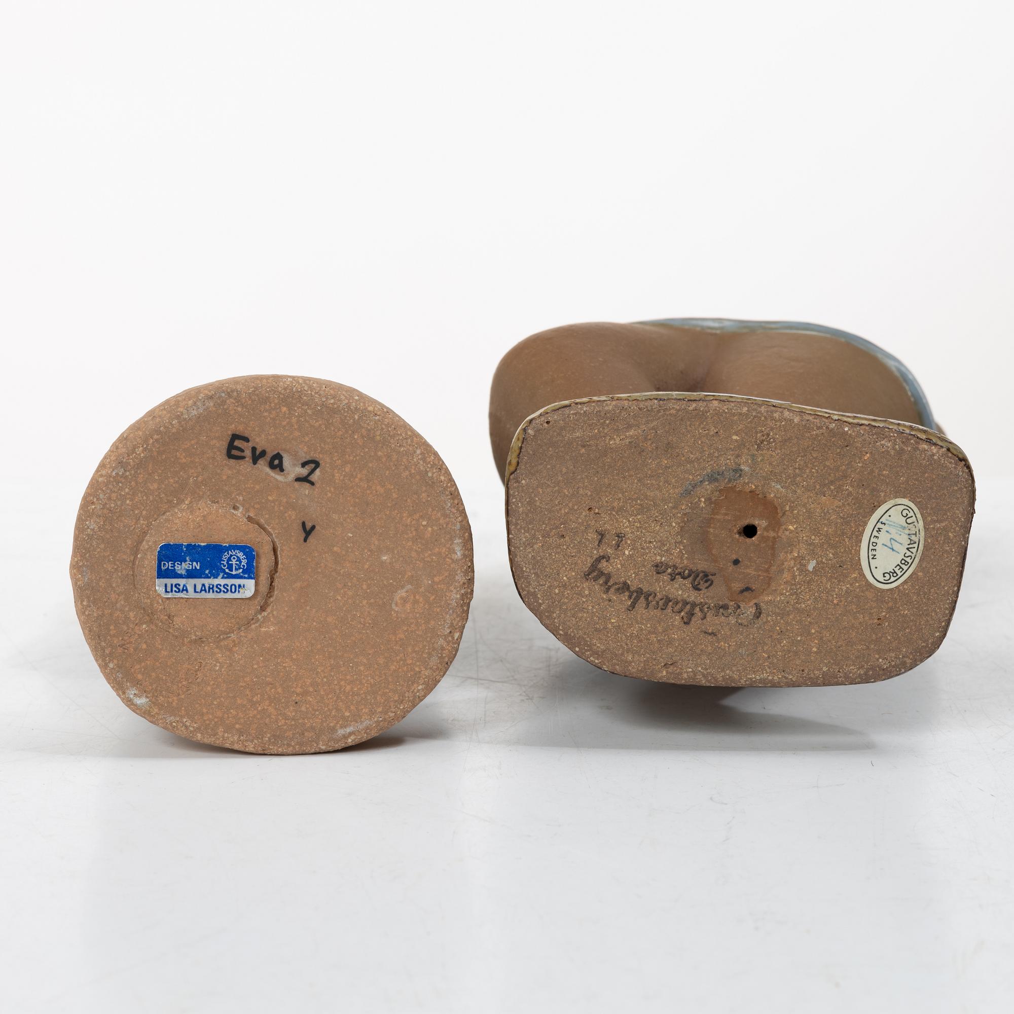 Lisa Larson, Two figurines, stoneware, Gustavsberg.