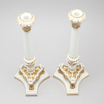 A pair of mid 20th century porcelain candlesticks from Rosenthal.