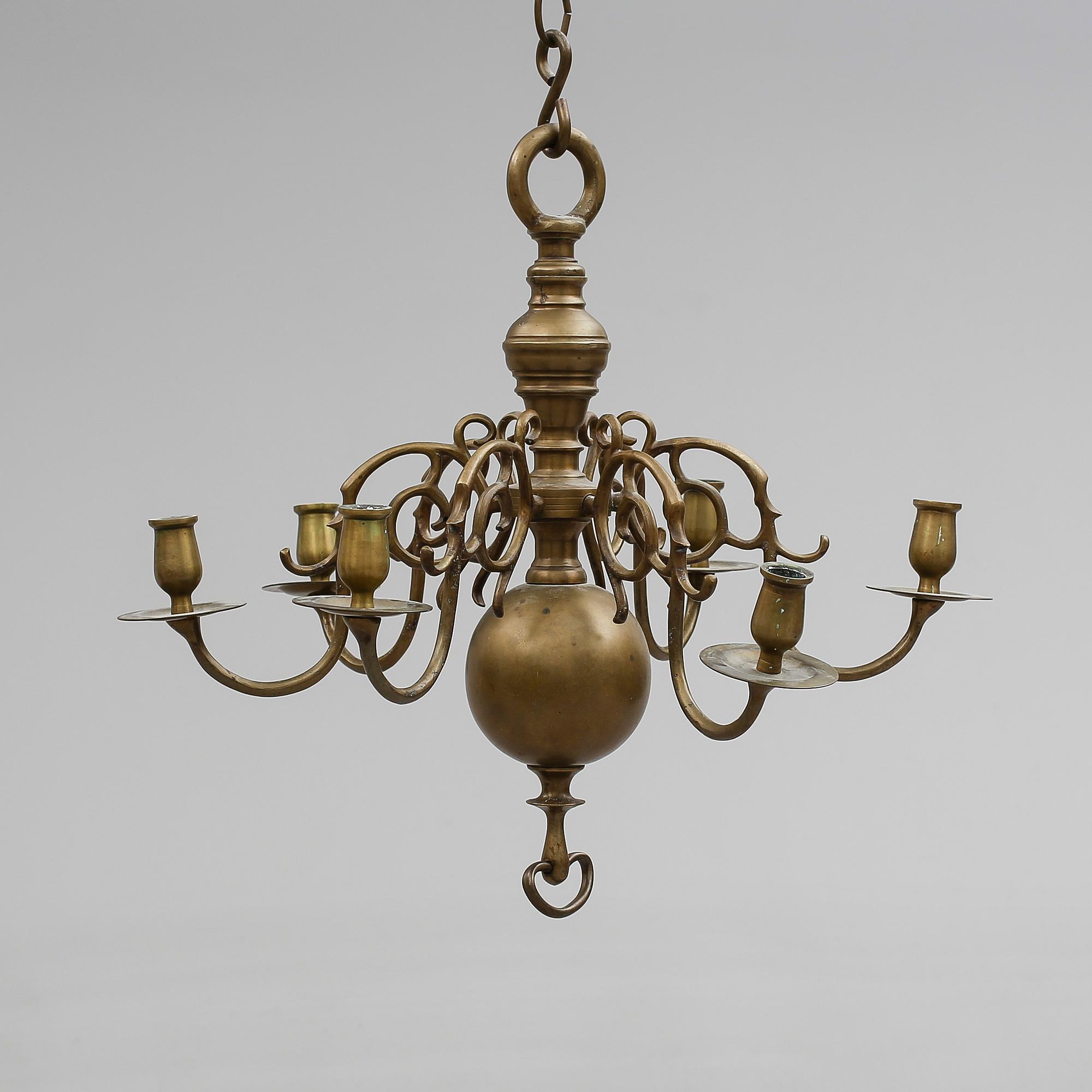 LJUSKRONA, barockstil, 1900-tal. Höjd 53 cm.