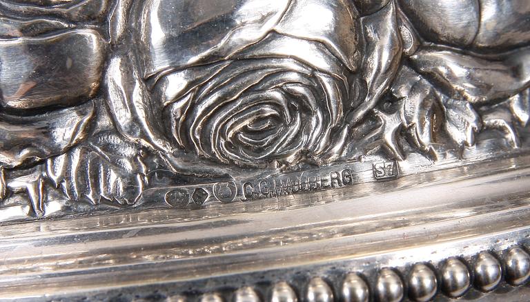 SKÅL MED LOCK, silver, CG Hallberg, 1920.