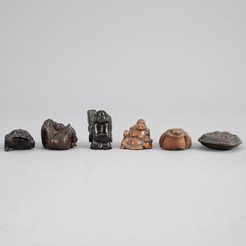NETSUKE, 6 st, Japan.
