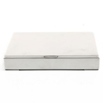 A 20th century sterling silver cigar-box.