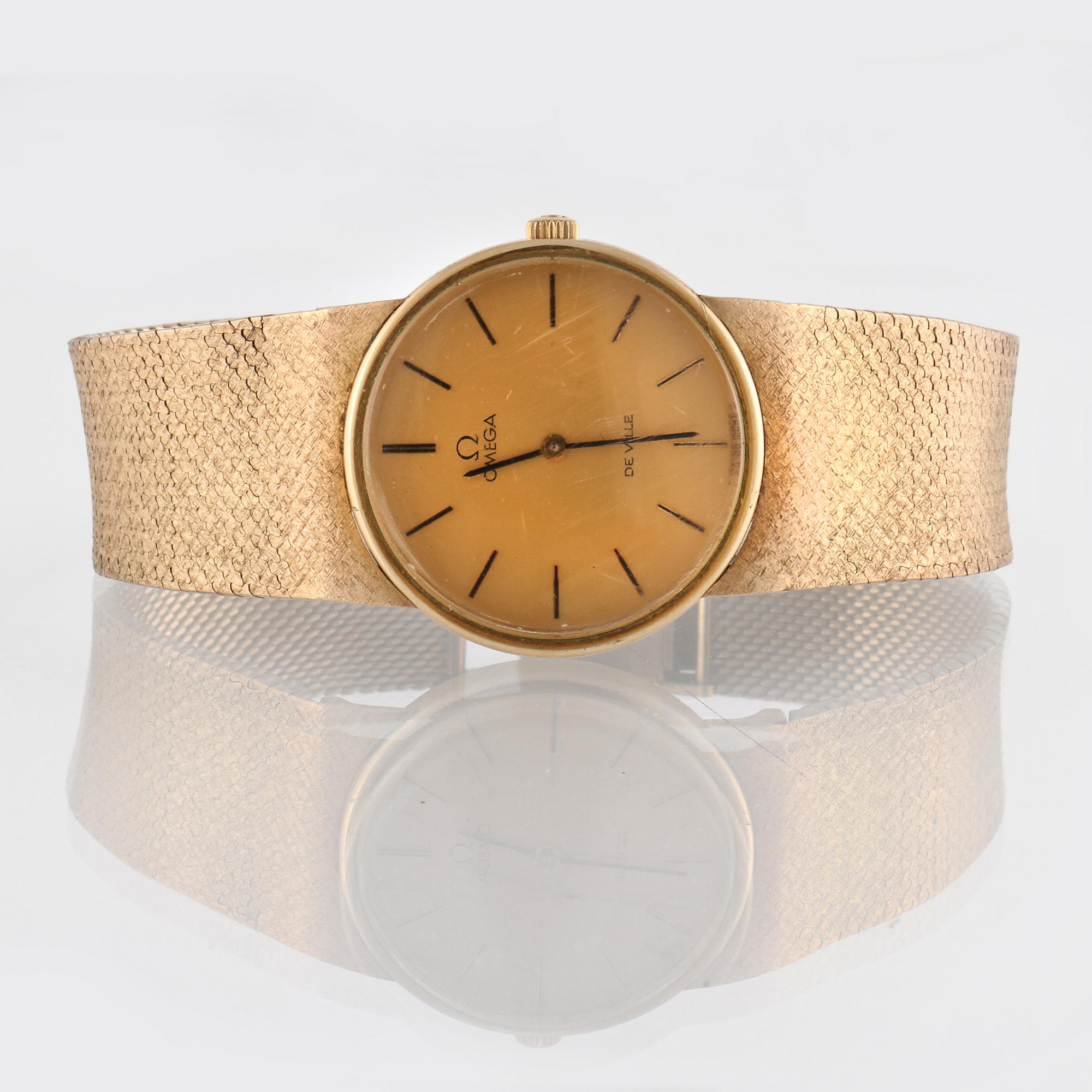 ARMBANDSUR, Omega, De Ville, guld på stål.