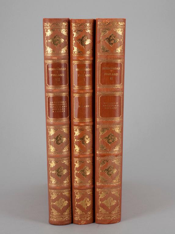 BÖCKER, 3 st, Herrgårdar i Finland, Söderstöms & Co Förlagsaktiebolag, Helsingfors 1928.