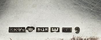 SKRIVSET, silver, glas och trä, 3 delar, Tavastehus Finland 1930-tal.