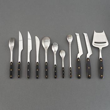 Adolf Babel, a set of 82
 pcs "Kievari" stainless steel flatware, Hackman , Finland, 1970s.